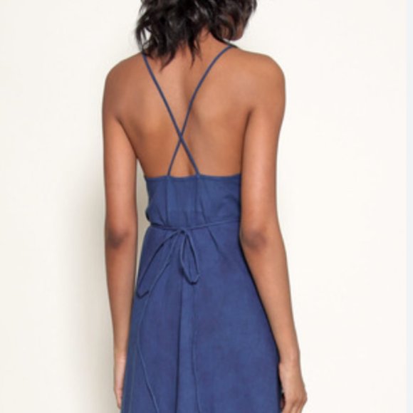 Awaveawake Wrap String Dress in Indigo - Picture 4 of 7